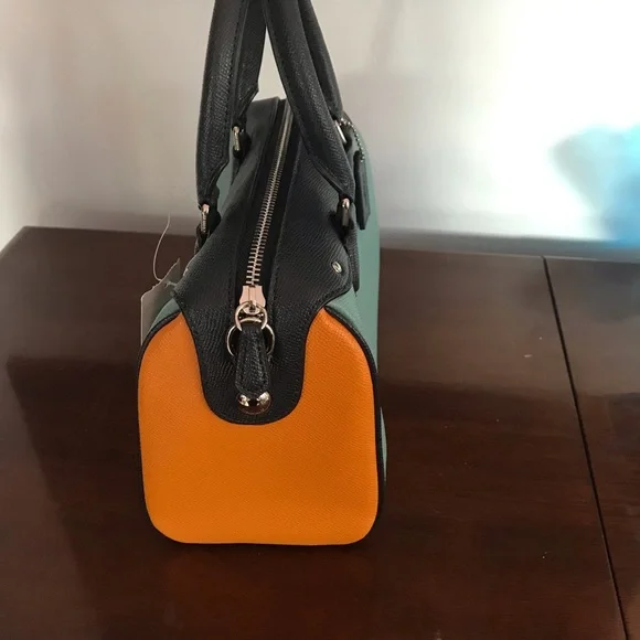 Coach BLUE MULTI Colorblock Leather MINI BENNETT & Wallet NWT - Picture 3 of 16